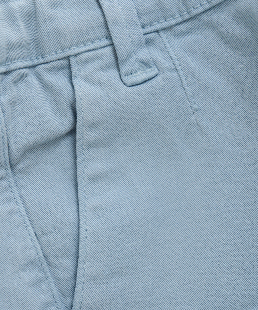 Details:  Expertly crafted from durable canvas material, these dusty blue shorts are the perfect addition to your summer wardrobe. With convenient pockets, sturdy belt loops, and a secure button and zip closure, these shorts offer both style and functionality. Stay comfortable and stylish all season long with these canvas shorts.  Color: Dusty blue  Composition: 98% Cotton/ 2% Elastane 