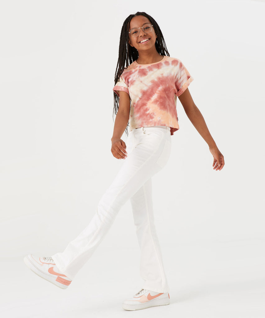 Details: Introducing our latest tie dye short sleeve t-shirt! With its unique drop shoulder design and trendy tie dye pattern, this top is perfect for any casual occasion. The round neckline provides a comfortable fit, making it a must-have addition to your wardrobe. Stay stylish and comfortable with this off white t-shirt.  Color: Tie dye off white  Composition:  100% Cotton  