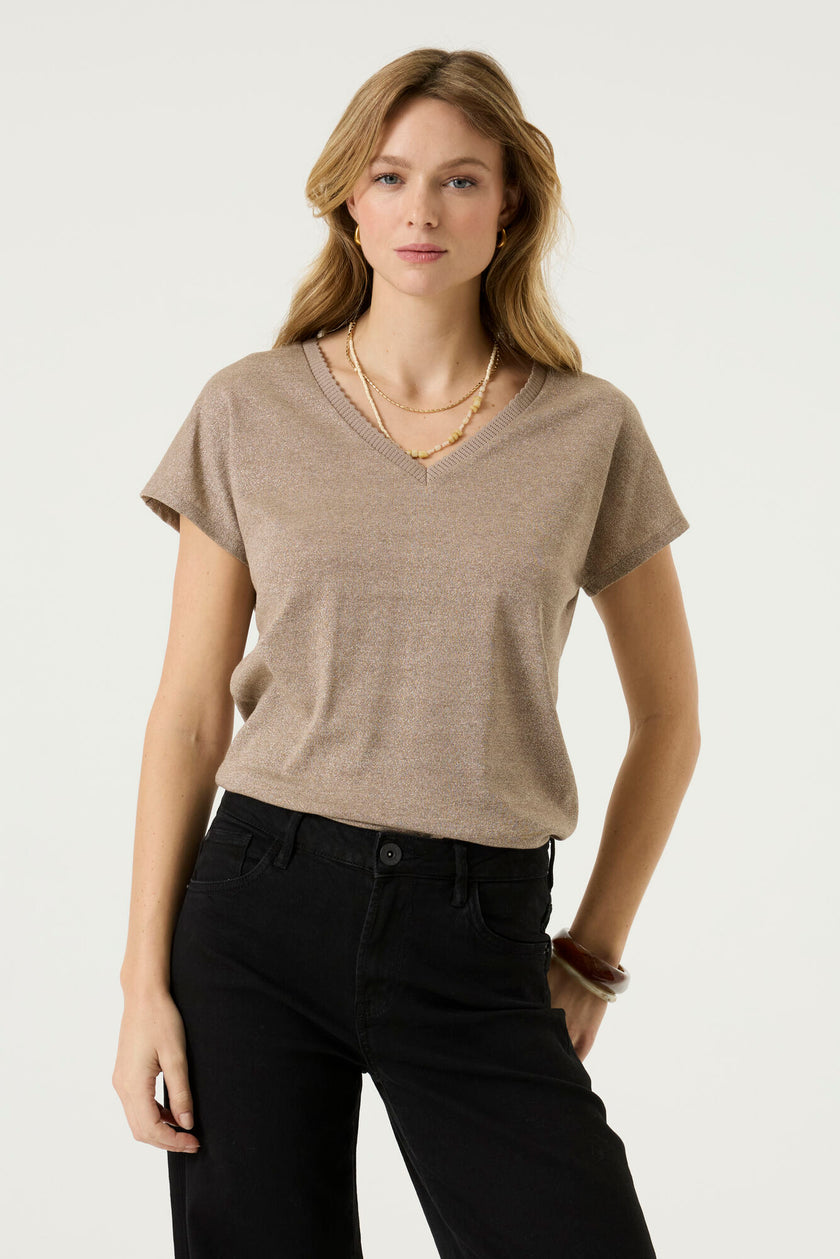 GARCIA Ladies T-shirt Short Sleeve Latte Dusk