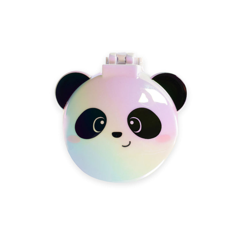 LEGAMI NICE HAIR HAIRBRUSH WITH MIRROR - PANDA - WHITE