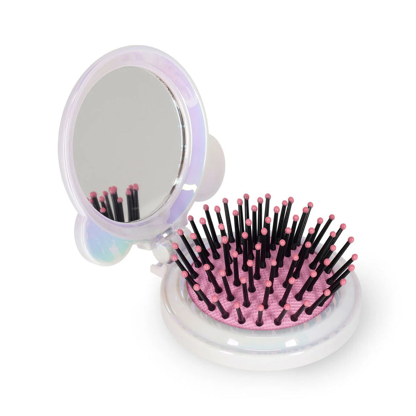 LEGAMI NICE HAIR HAIRBRUSH WITH MIRROR - PANDA - WHITE