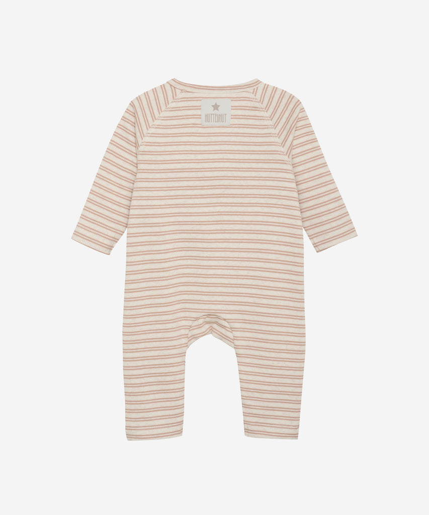 Details: This mahagony rose ribbed Baby Suit features double stripes, perfect for any little one. With long sleeves and a round neckline, this jumpsuit will keep your baby warm and comfy. The buttons make dressing and changing easy.  Color: Mahagony rose  Composition:  92% Cotton/ 5% Polyester/ 3% Elastane  