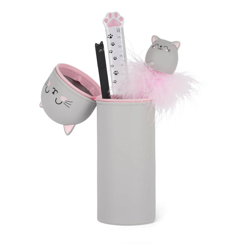 LEGAMI KAWAII - 2-IN-1 SILICONE PENCIL CASE KITTY