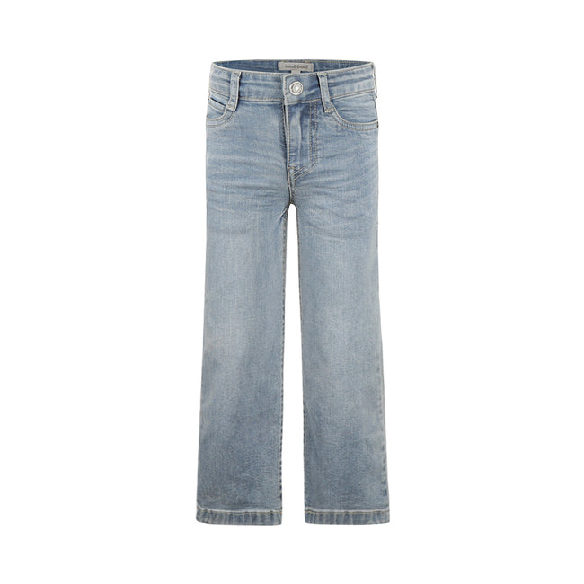 KOKO NOKO Girls Jeans, Wide Leg Denim Mid. Blue
