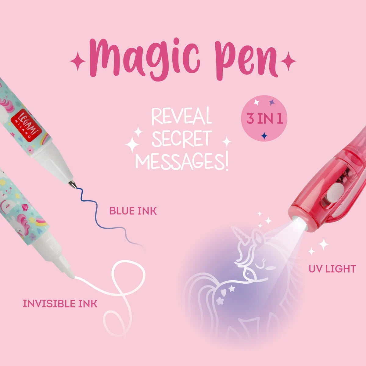 LEGAMI MAGIC PEN - INVISIBLE INK PEN - UNICORN