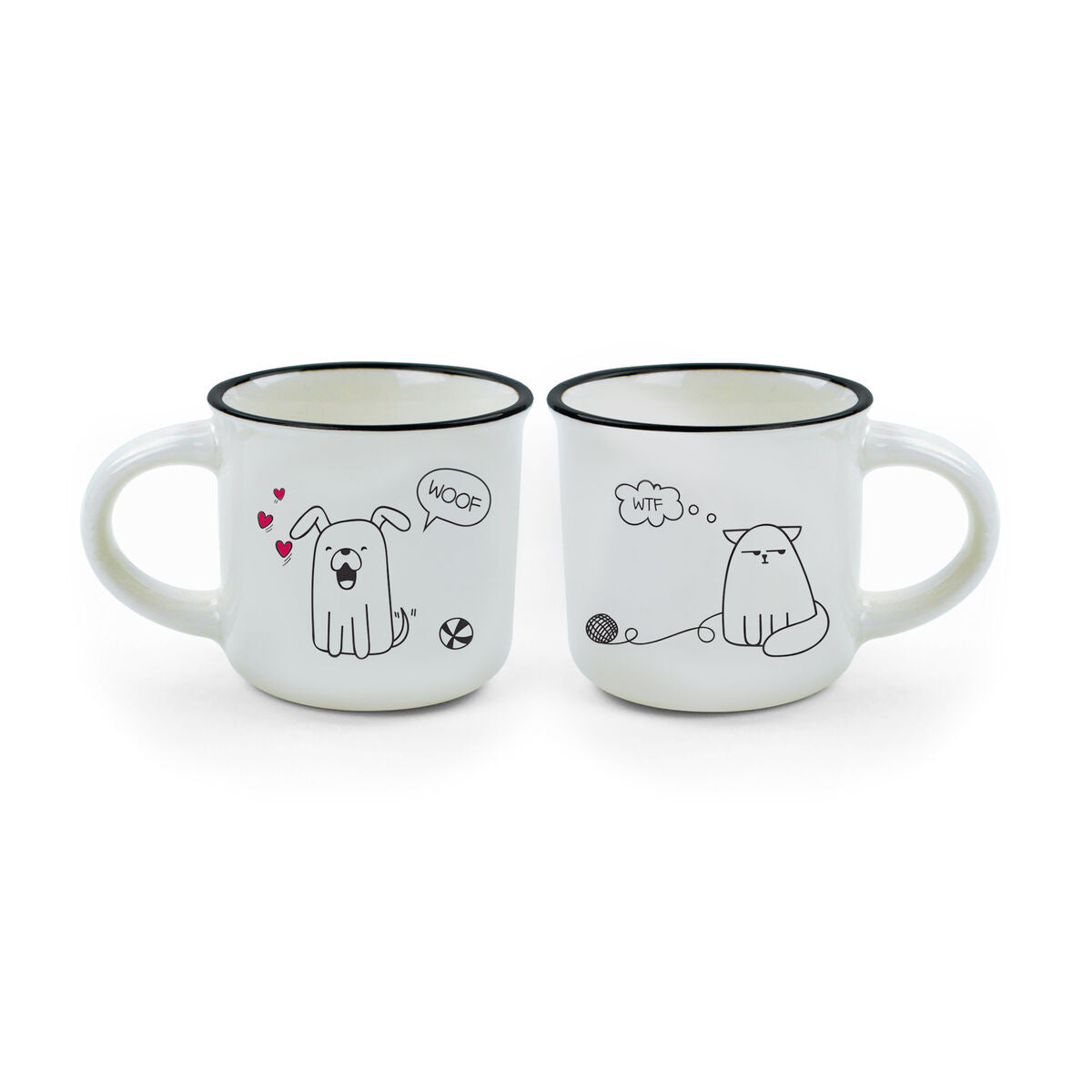 LEGAMI ESPRESSO FOR TWO - 2 COFFEE MUGS DOG AND CAT