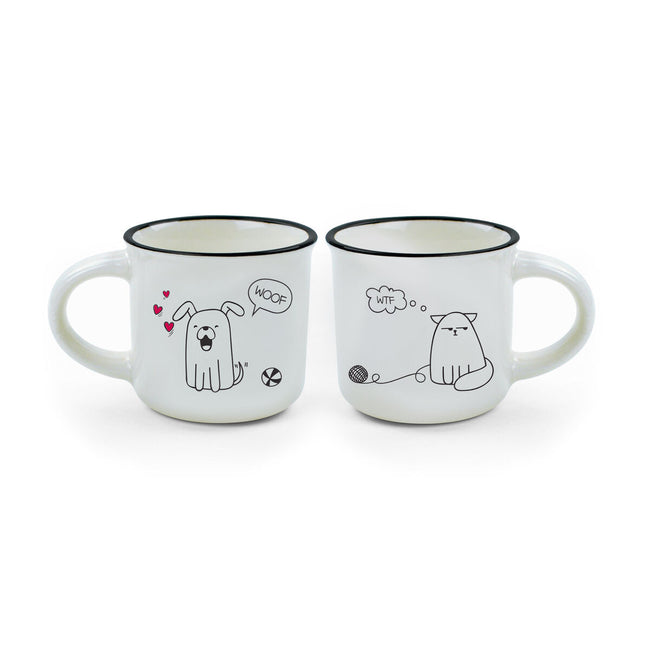 LEGAMI ESPRESSO FOR TWO - 2 COFFEE MUGS DOG AND CAT