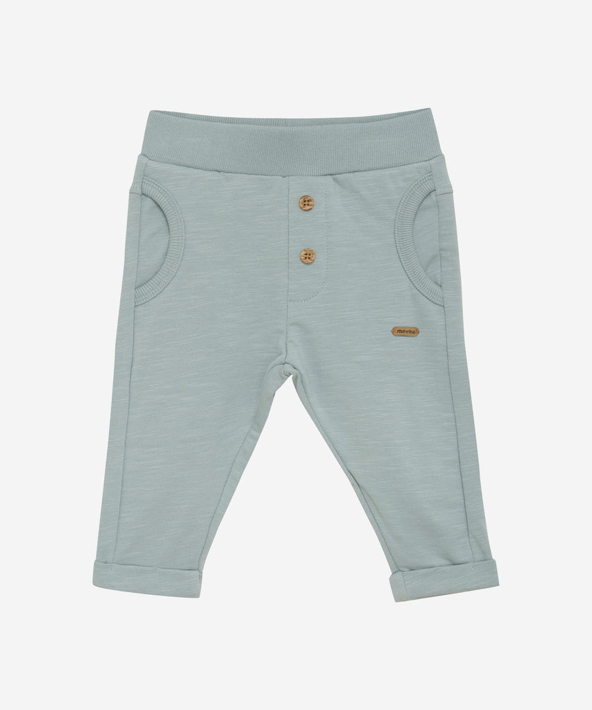 Details: These baby jogg pants are designed with comfort and style in mind. Soft and lightweight, each pair is equipped with an elastic waistband. Perfect for everyday wear.  Color: Abyss  Composition:  Organic Sweat-slub Yarn 95% Cotton/ 5% Elastane  
