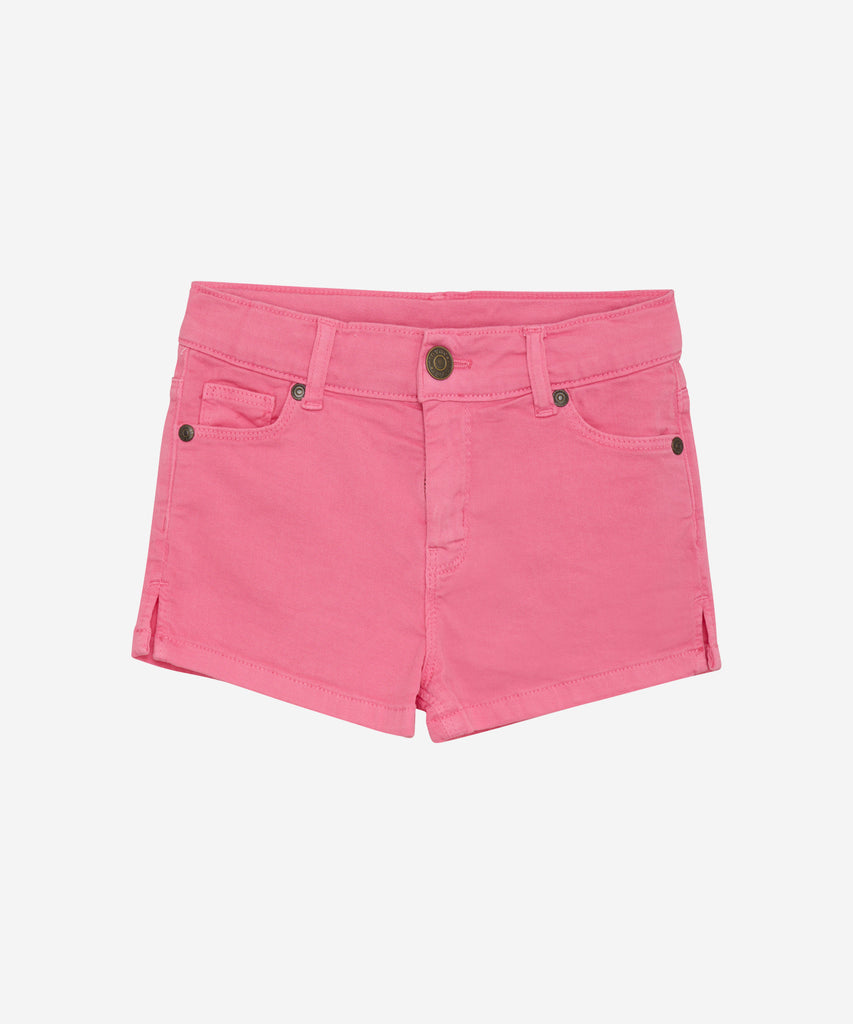 <strong>Details:</strong>&nbsp; These woven twill shorts in glory pink offer both functionality and style. Equipped with pockets and belt loops, they provide convenience and versatility. The button and zip closure ensure a secure fit, making them a practical choice for any occasion.&nbsp;<br><strong>Color:</strong> Glory pink&nbsp;<br><span><strong>Composition:</strong>&nbsp;Twill 97% Cotton/ 3% Elastane&nbsp;</span>