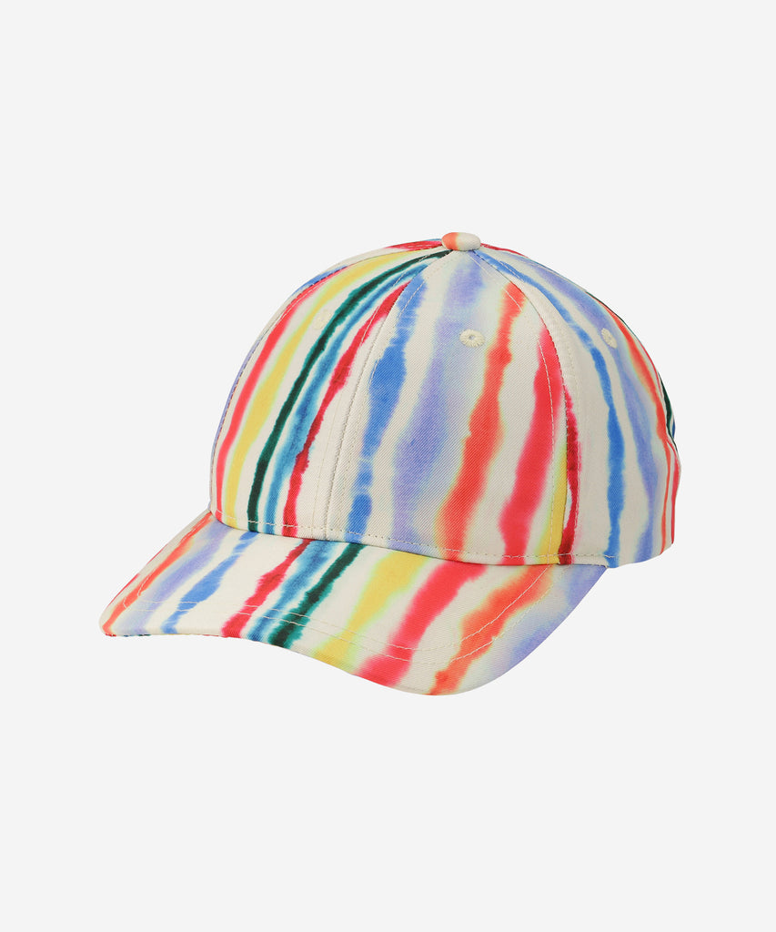 Details: The Sebastian cap is a classic cap with all over water colors. The cap can be adjusted on the back.  Sizing:  S/M - Age: 3-5  M/L - Age: 6-8  Color: Red white blue yellow   Composition: 100% polyester 