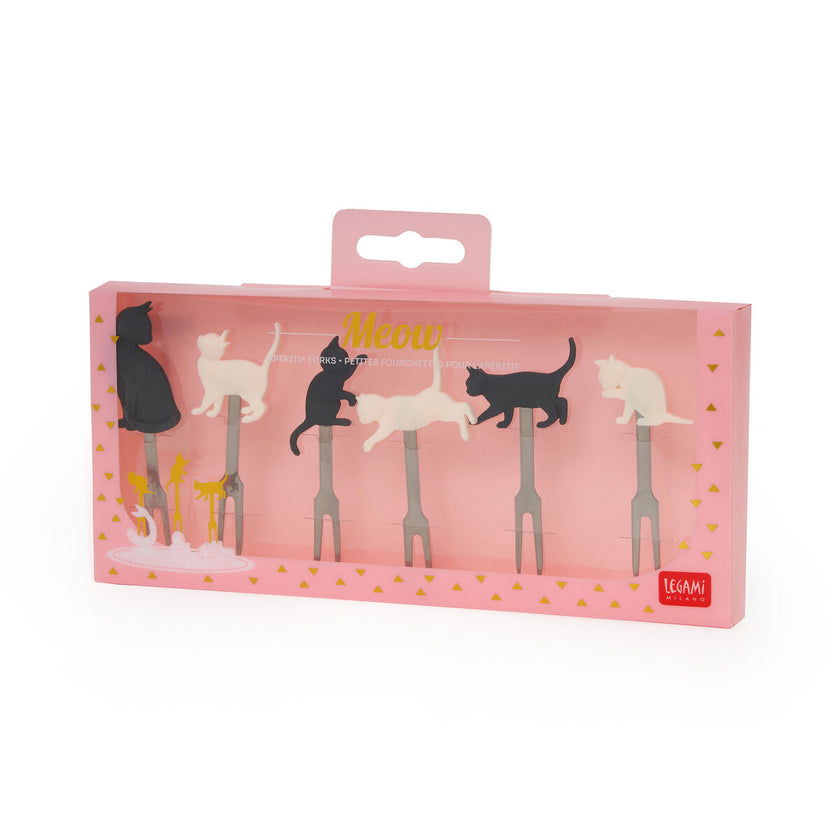 LEGAMI MEOW - SET OF 6 APERITIF FORKS - KITTY
