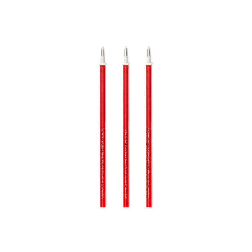 LEGAMI 3 PCS ERASABLE GEL PEN REFILLS - RED
