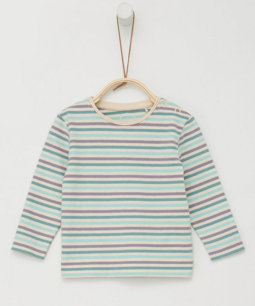 Details:This Baby long sleeve T-Shirt is a hoot! The Stripes are sure to make your little one look extra adorable, and the push-button shoulders make life a breeze! Perfect for cuddling and playing!  Color: Almond  Composition: CO100%   