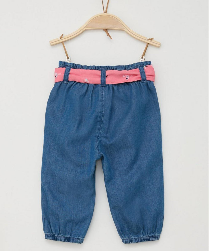 <strong>Details:</strong>&nbsp;Enhance your little one's wardrobe with our Baby Chambray Jeans! The elastic waistband ensures a comfortable fit, while the colorful belt adds a touch of style. These jeans are perfect for both playtime and special occasions.&nbsp;<br><strong>Color:</strong><span> Denim blue&nbsp;</span><br><strong>Composition:</strong><span>&nbsp; 100%CO &nbsp;</span>