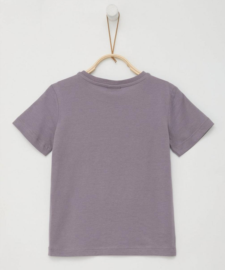 Details:   "Expertly crafted for boys, this short sleeve t-shirt in dusty purple is as comfortable as it is stylish. The round neckline adds a classic touch, while the truck print on the front adds a visually appealing element. Made with high-quality material, this t-shirt is perfect for everyday wear."  Color: Dusty purple  Composition: 100%CO  