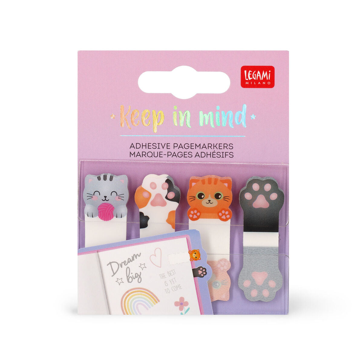 LEGAMI KEEP IN MIND - 12PCS - ADHESIVE PAGEMARKERS - KITTY