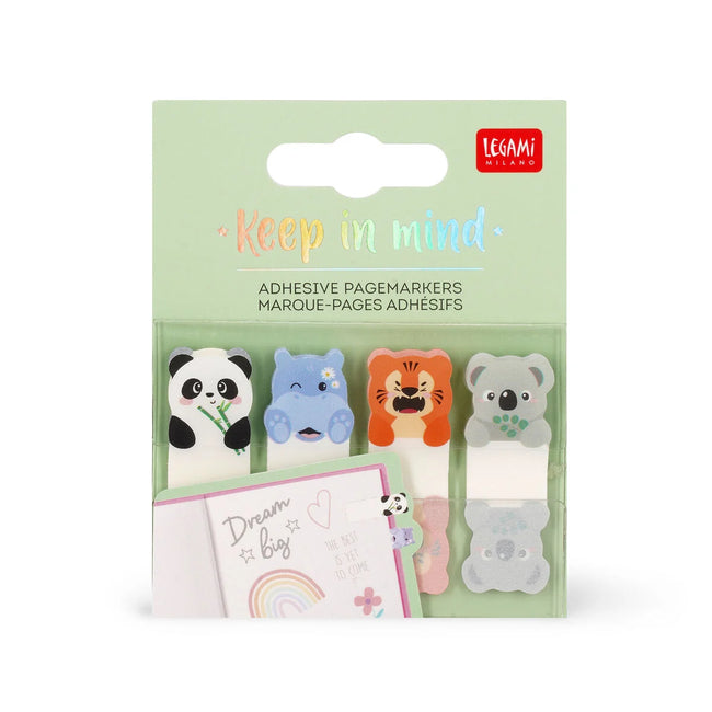 LEGAMI KEEP IN MIND - 12PCS - ADHESIVE PAGEMARKERS - CUTE ANIMALS
