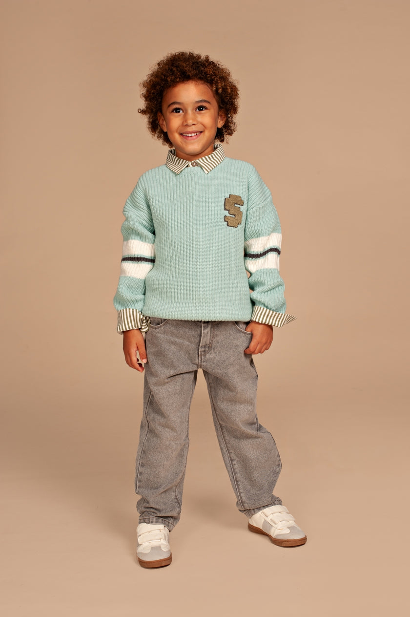 STAINS & STORIES Boys Denim Wide Fit Light Grey Denim