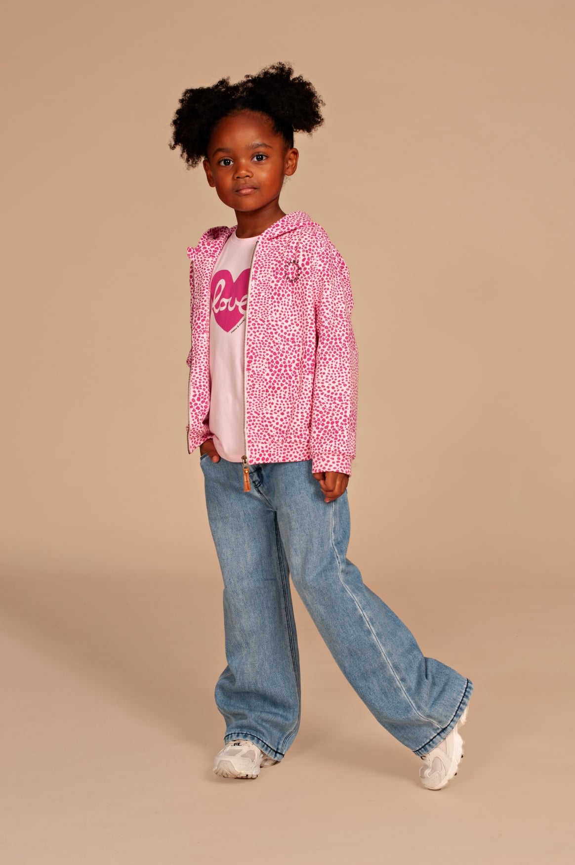 STAINS & STORIES Girls Denim Wide Leg Light Blue Denim