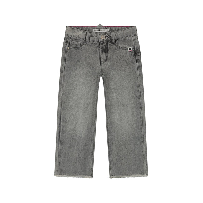 STAINS & STORIES Girls Wide Leg Pants Mid Grey Denim
