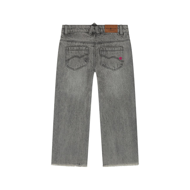 STAINS & STORIES Girls Wide Leg Pants Mid Grey Denim