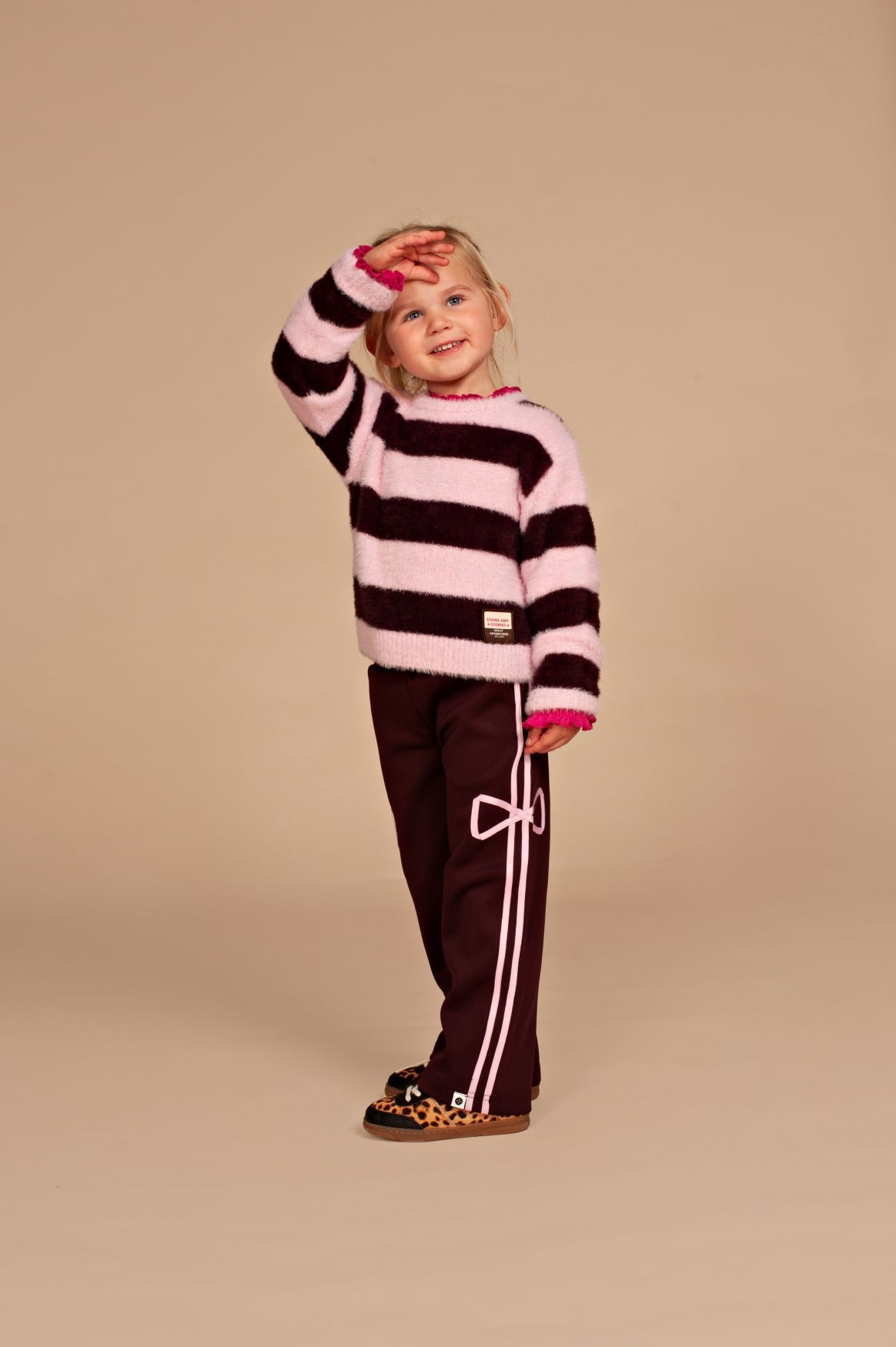 STAINS & STORIES Girls Pullover Wine Red