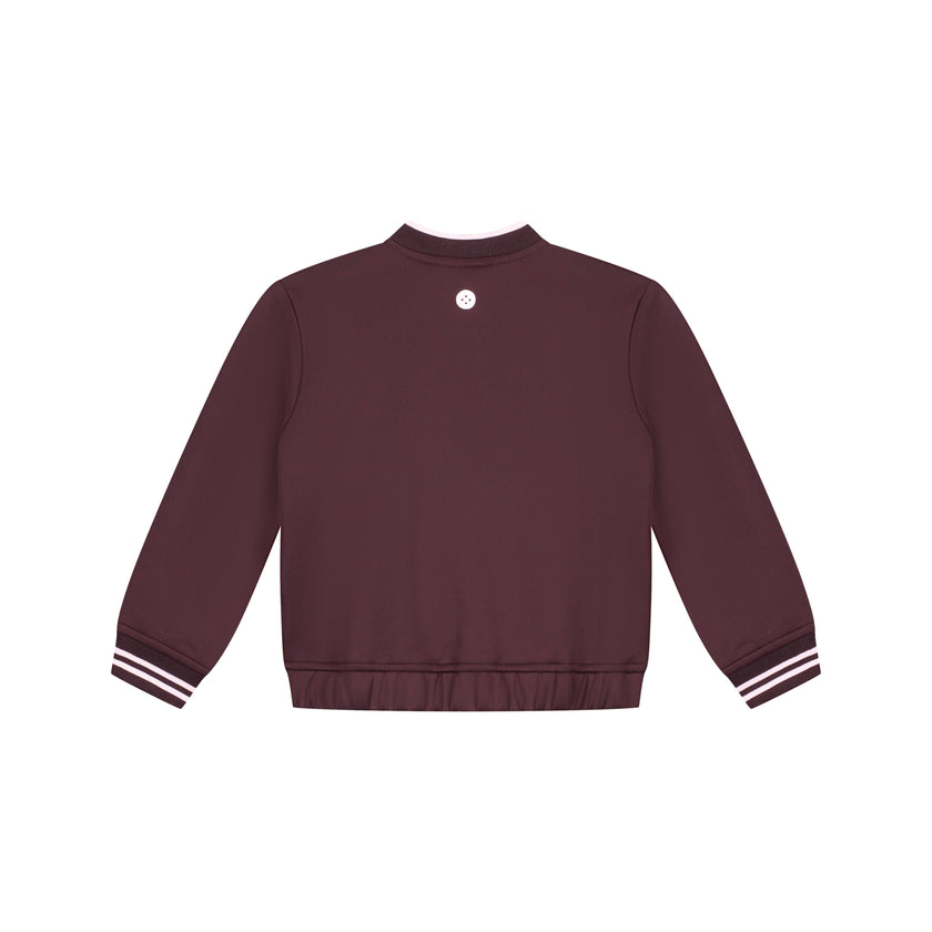 STAINS & STORIES Girls Track Cardigan Wine Red