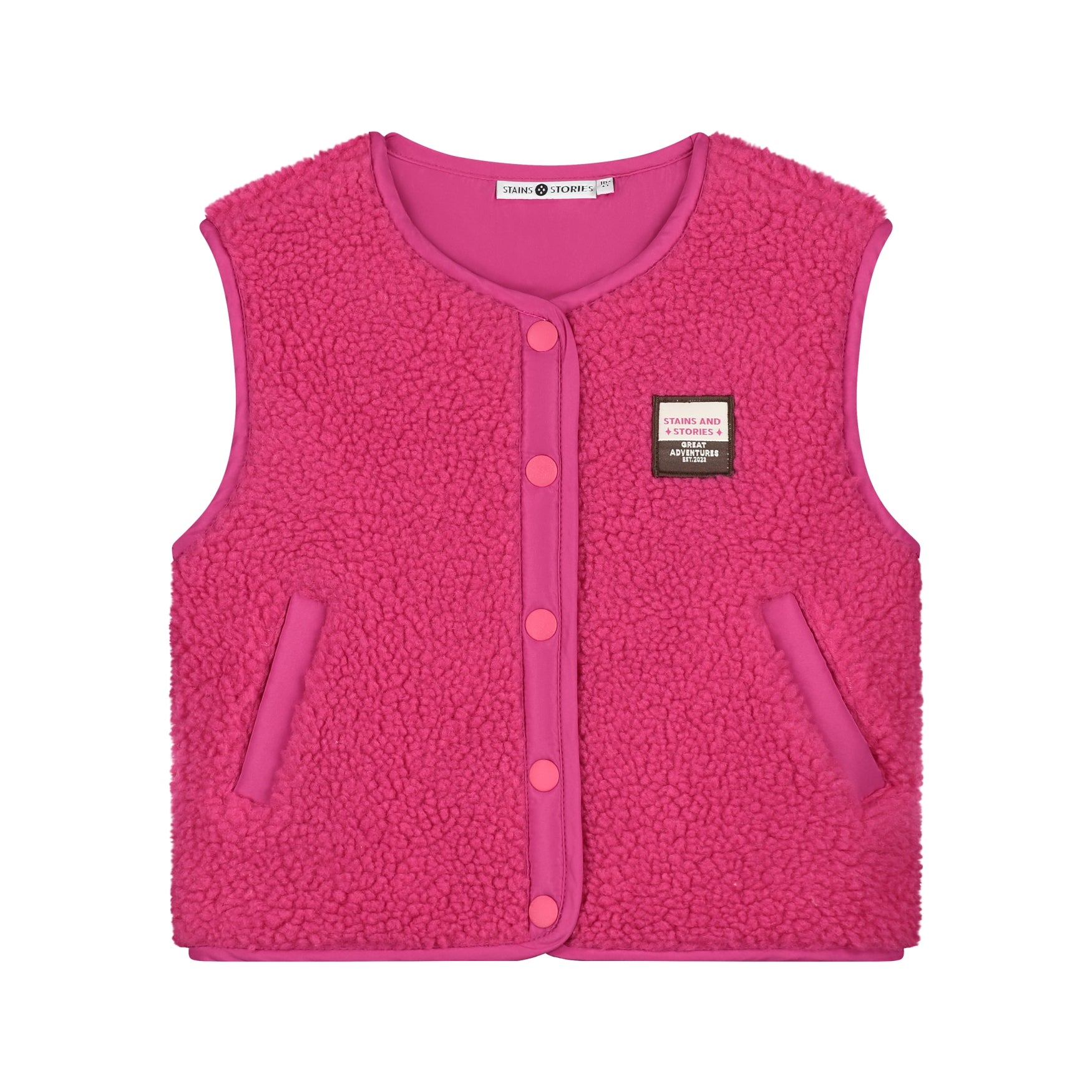 STAINS & STORIES Girls Teddy Gilet Magenta