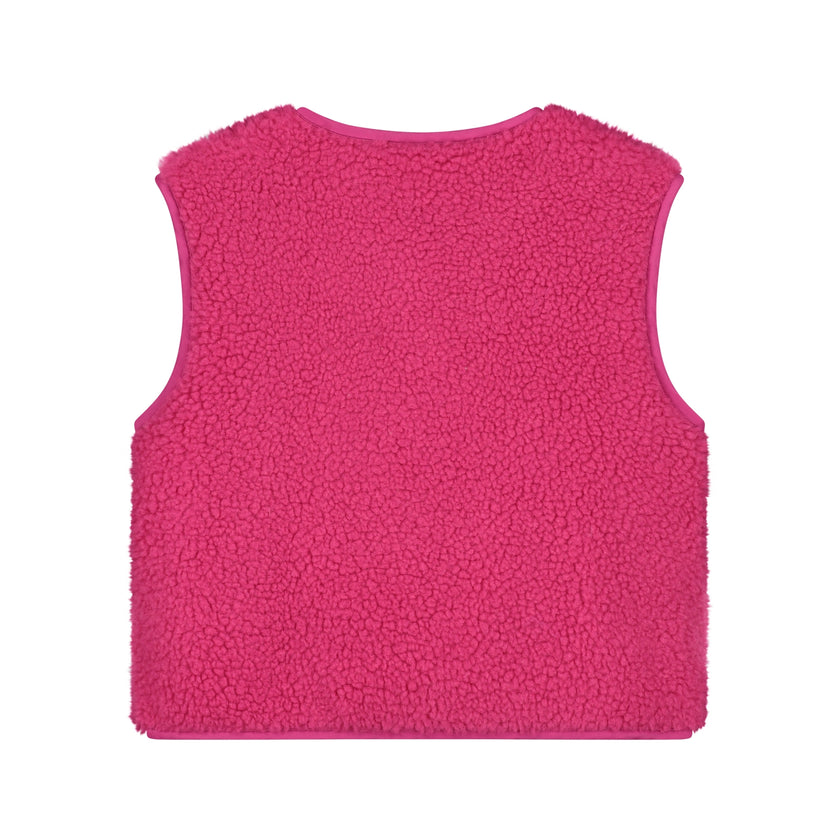 STAINS & STORIES Girls Teddy Gilet Magenta