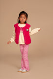 STAINS & STORIES Girls Teddy Gilet Magenta