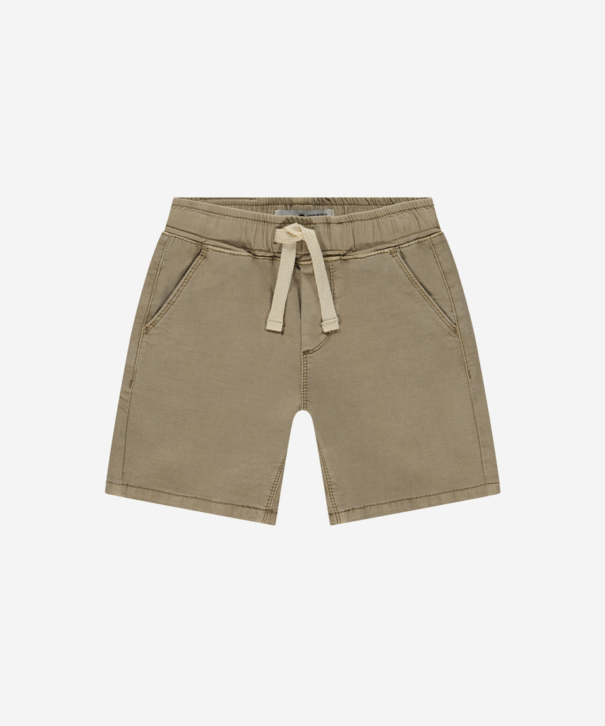 Details: These chino shorts in sand color feature multiple pockets and an elastic waistband. They provide both style and functionality for a comfortable fit. Perfect for any outdoor activity, these shorts are a staple in any wardrobe.  Color: Sand  Composition: 98% cotton/2% elasthan  
