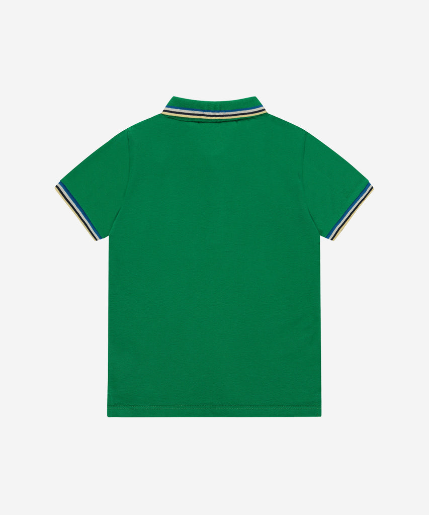 Details: As an expert in fashion trends, I can confidently assert that our grass green polo shirt is a must-have piece in any wardrobe. Crafted with short sleeves and a beautiful green hue, this shirt is both stylish and versatile, perfect for any occasion.  Color: Grass green  Composition: 100% BCI cotton  