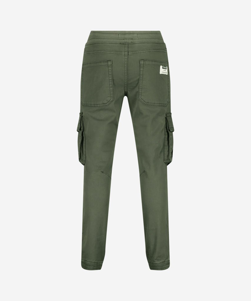 Details:  Collivier Cargo Pants are a must-have for any outdoor adventurer. Made with an elastic waistband and multiple pockets, these pants ensure comfort and convenience. The side pockets provide extra storage space for all your essentials. Stay ready for any journey with these versatile cargo pants.  Color:  Green fog  Composition:  98% Cotton / 2% Elastane  