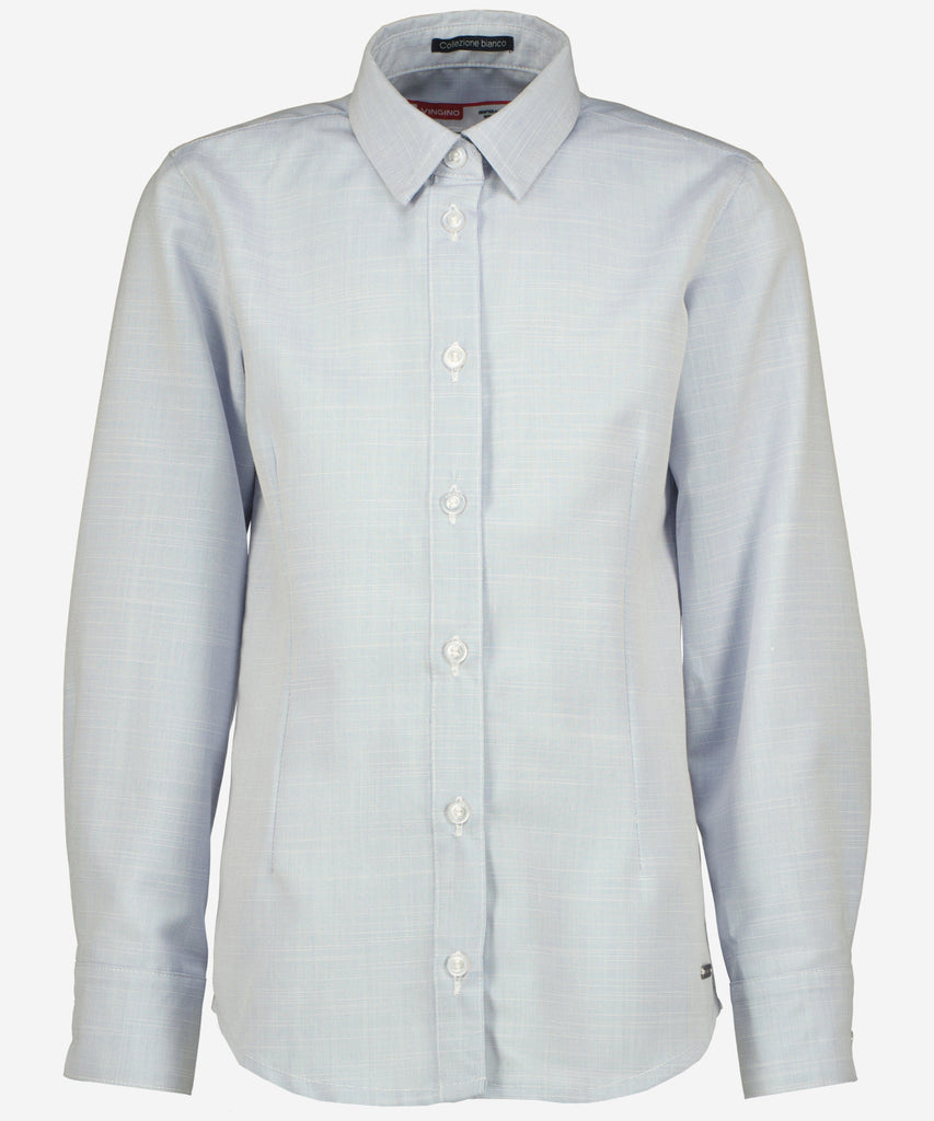 Details:  This blue heather button shirt is perfect for any occasion. Made with quality materials, the button closure provides a sleek and polished look. An essential addition to any wardrobe, this shirt offers both style and comfort.  Color: Blue heather  Composition: 75% Polyester / 25% Rayon   
