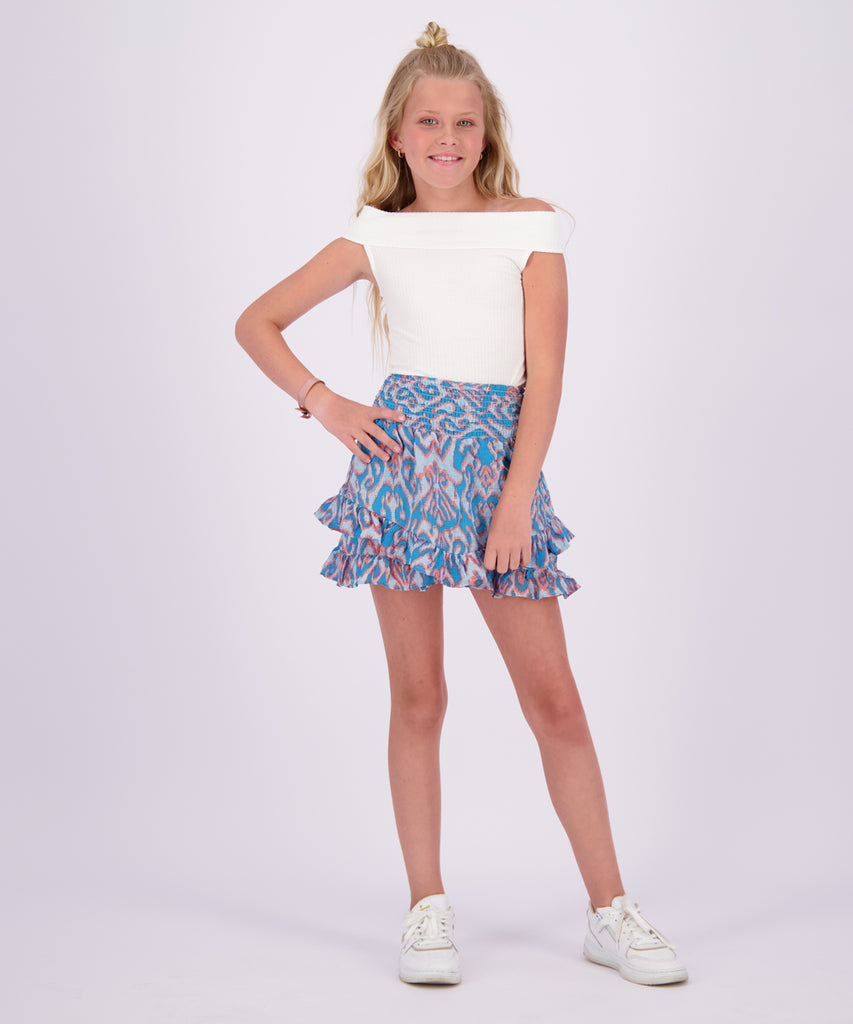 <strong>Details: </strong>Experience the perfect blend of style and comfort with our Riley Frill Skirt AOP Boho Vivid Blue. Its frill design and all over boho print add a playful touch, while the elastic waistband ensures a perfect fit. Elevate your wardrobe with this must-have skirt.&nbsp;&nbsp;<br><span><strong>Color:</strong> &nbsp;Vivid blue&nbsp;<br><strong>Composition:</strong>&nbsp; 100% Polyester &nbsp;</span>
