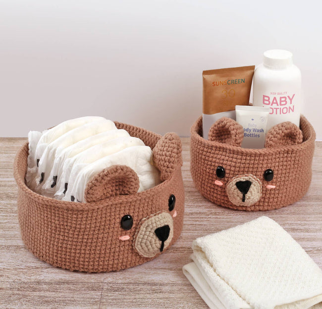 KIT 2 DIY CROCHET BEAR BASKETS