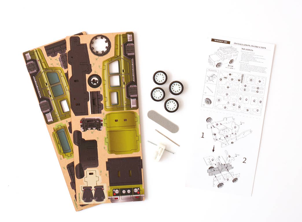 3D WOOD MODEL VEHICLE JEEP