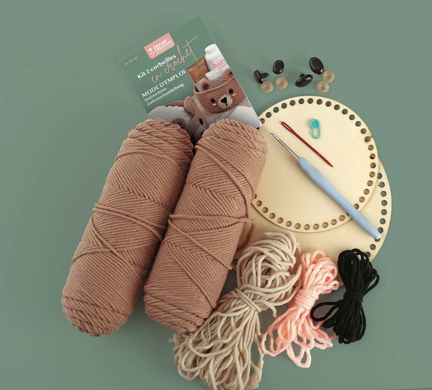 KIT 2 DIY CROCHET BEAR BASKETS