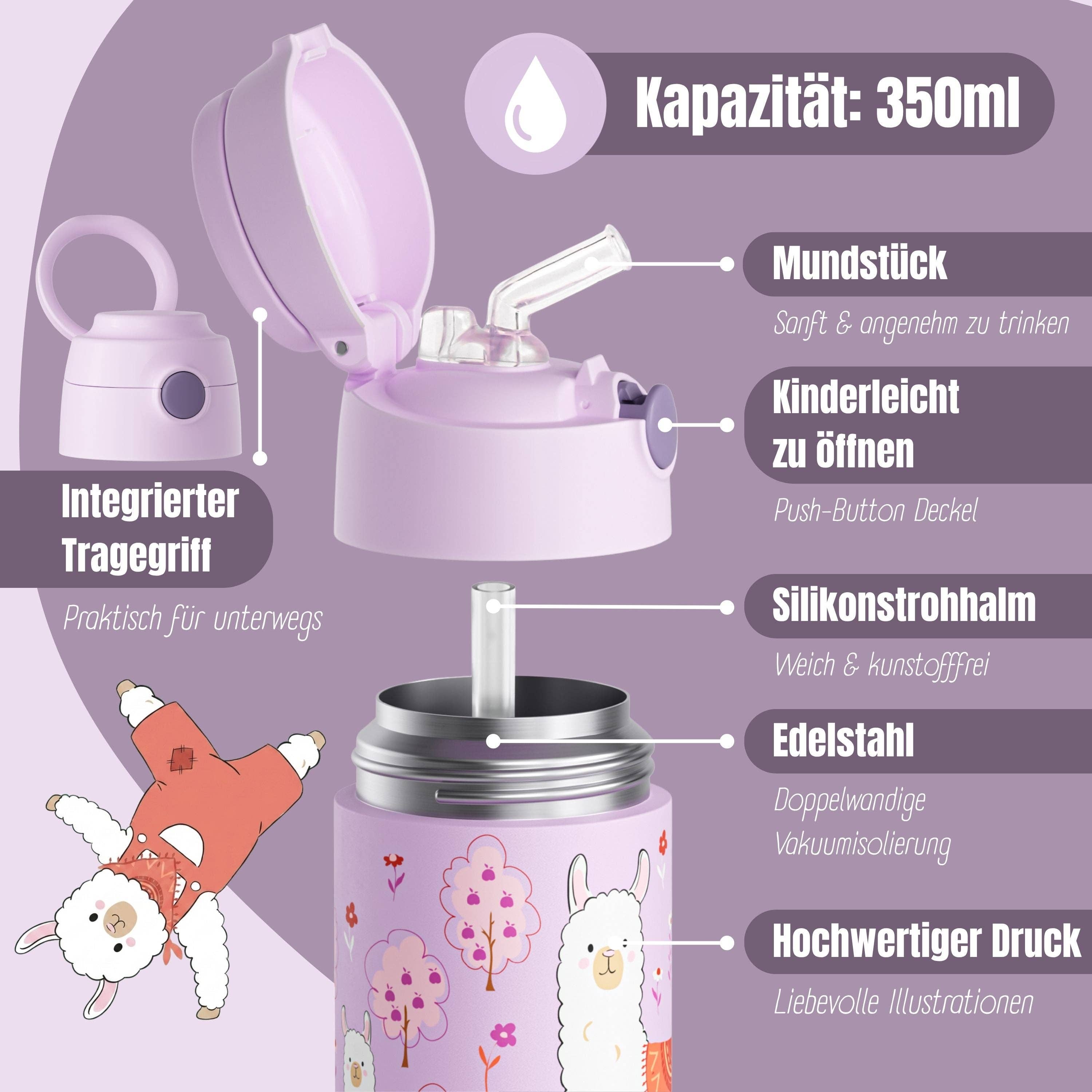 BEARFOOT Thermo Water Bottle Mermaid 350 ml Kids | Beetles & Bugs