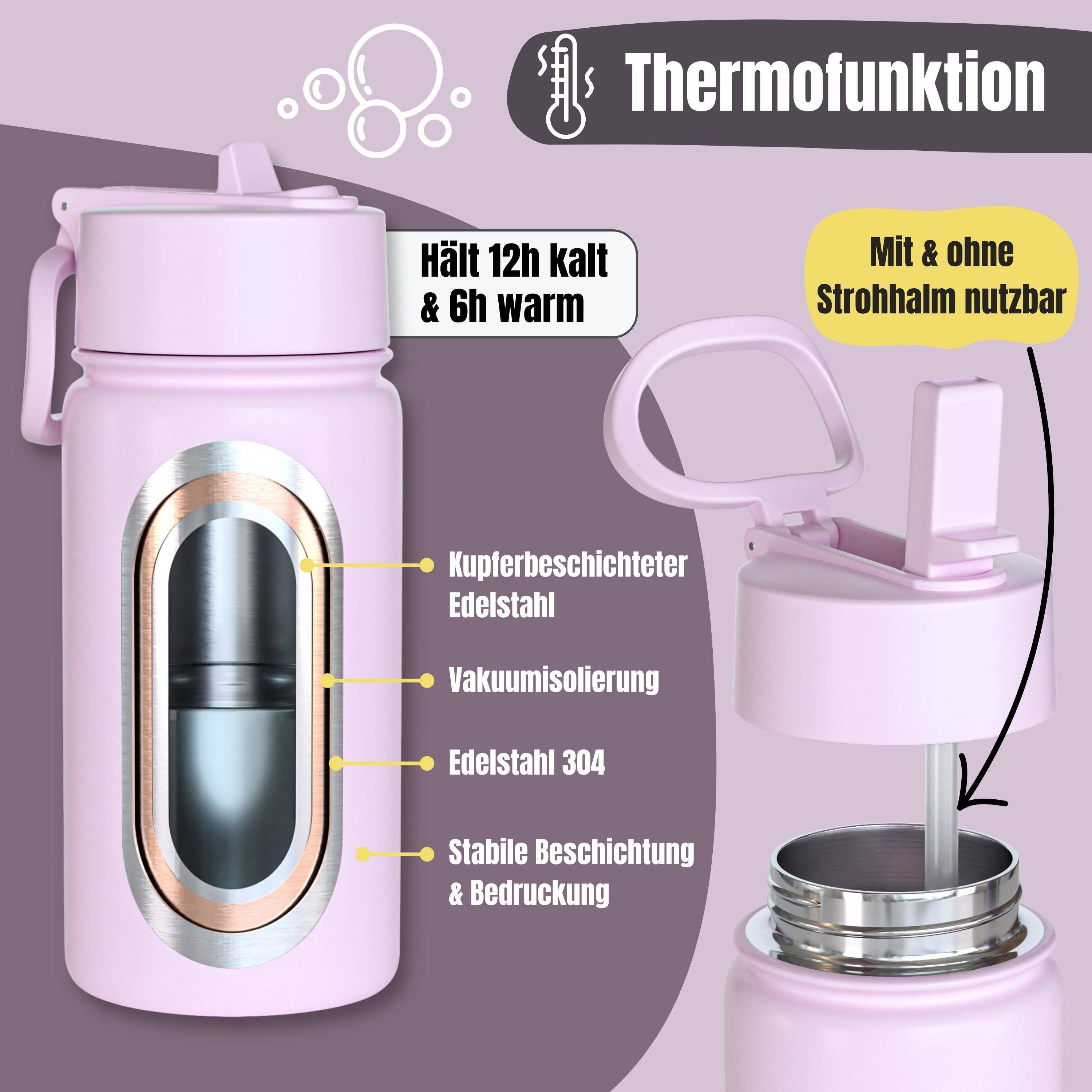 BEARFOOT Thermo Water Bottle Mermaid 350 ml Kids | Beetles & Bugs