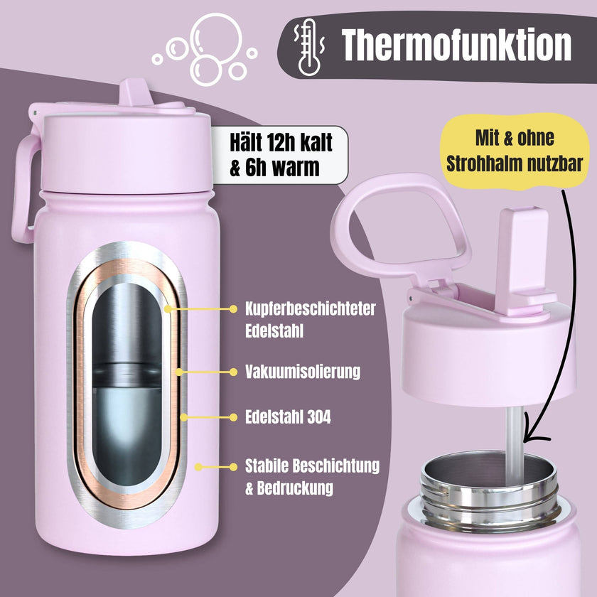 BEARFOOT Thermo Water Bottle Mermaid 350 ml Kids | Beetles & Bugs