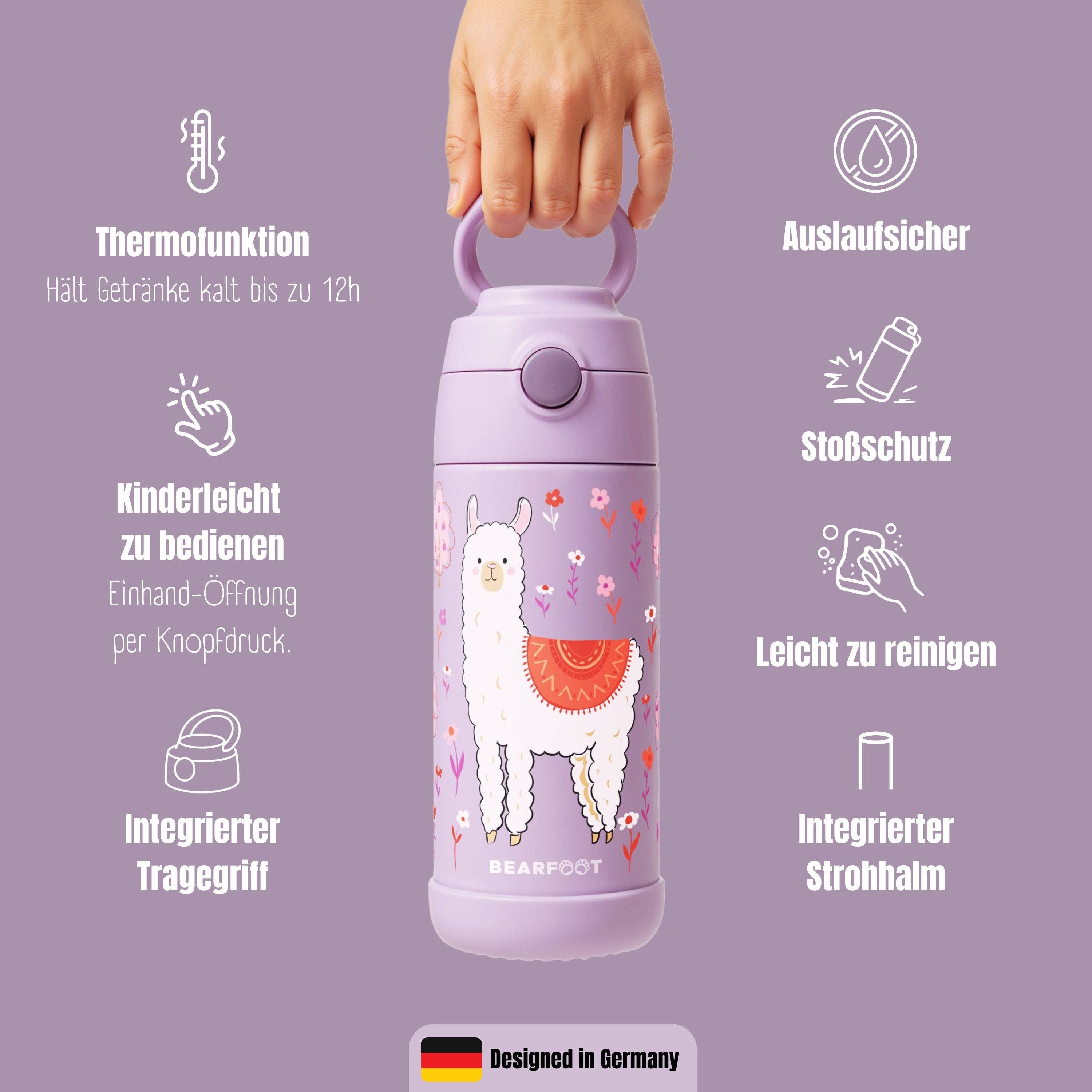 BEARFOOT Thermo Water Bottle Mermaid 350 ml Kids | Beetles & Bugs