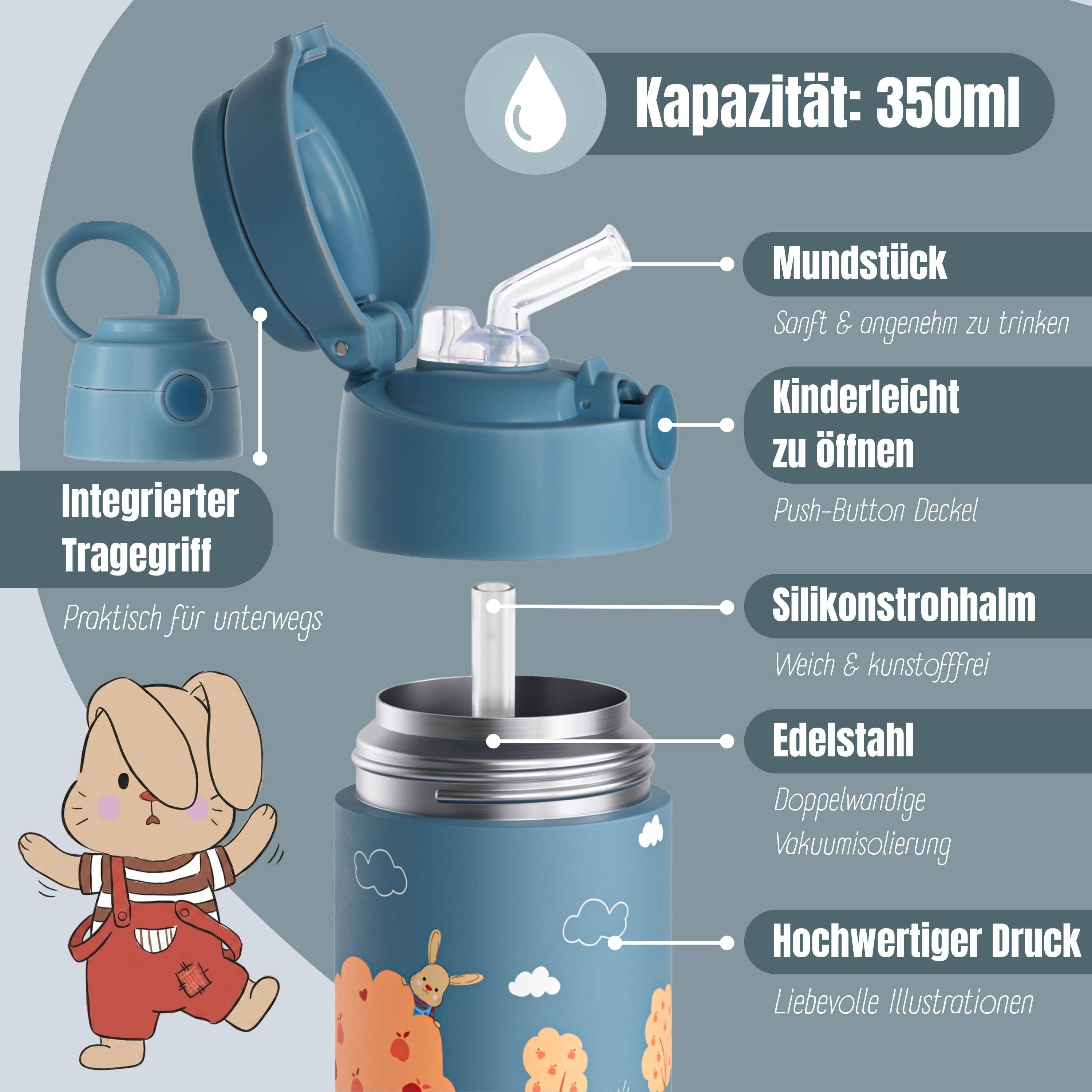 BEARFOOT Thermo Water Bottle Mermaid 350 ml Kids | Beetles & Bugs