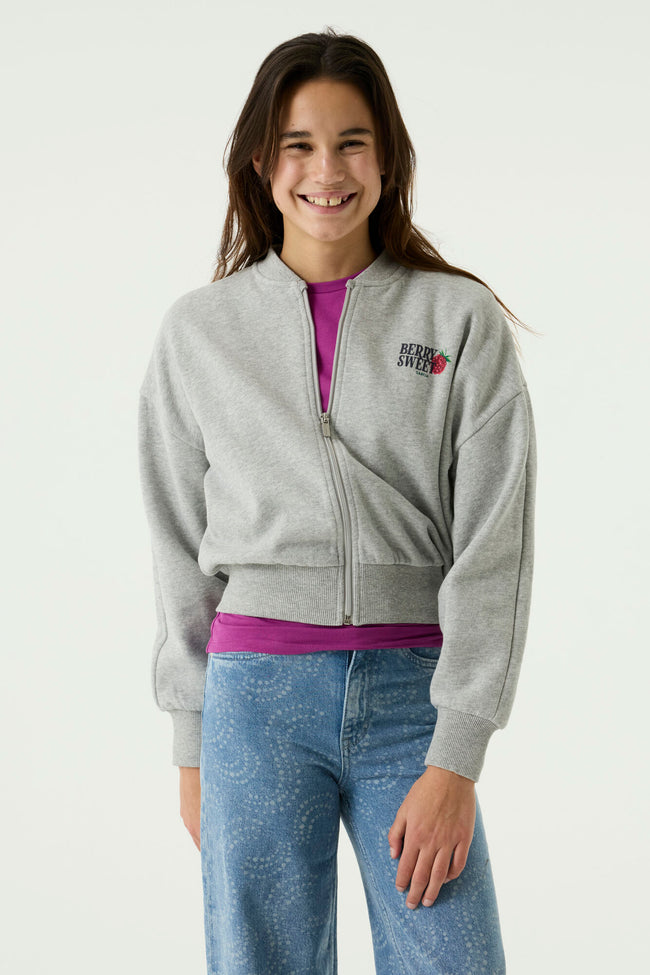 GARCIA Girls Teens Cardigan Sweat Soft Grey Melee