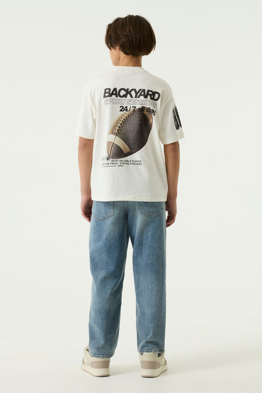 GARCIA Boys Teens T-shirt Short Sleeve Off White