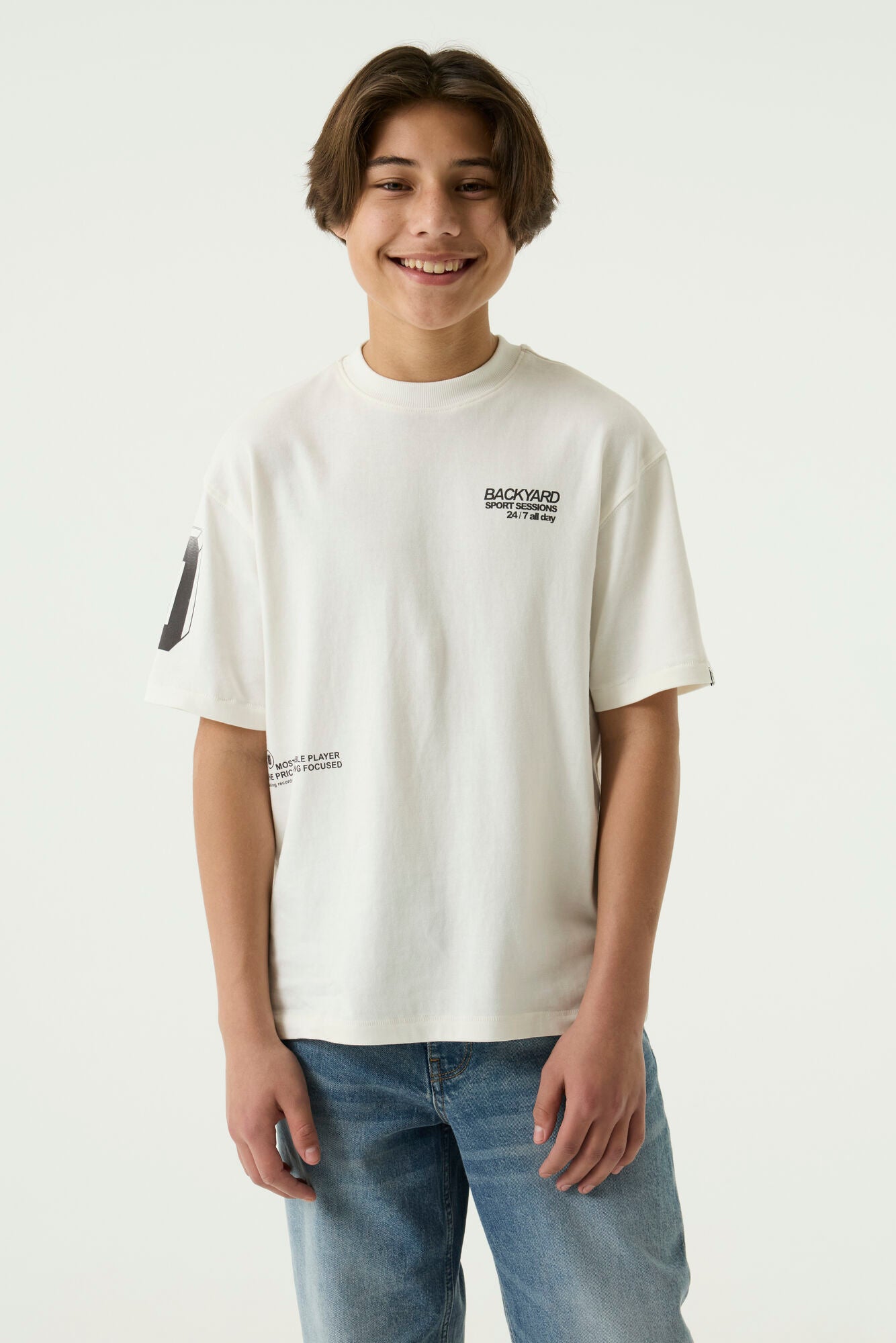 GARCIA Boys Teens T-shirt Short Sleeve Off White