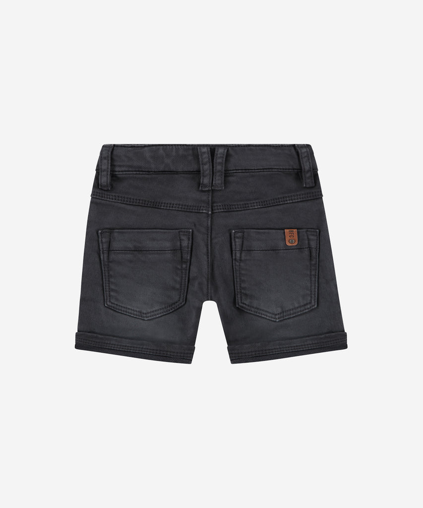 Details: Soft 5 pocket jeans shorts in smoke denim, made of Babyface's ultra soft jogg denim. Adjustable elasticated waistband on the inside, belt loops. Zip closure with slide button.  Color: Smoke denim   Composition: 98% cotton/2% elasthan 