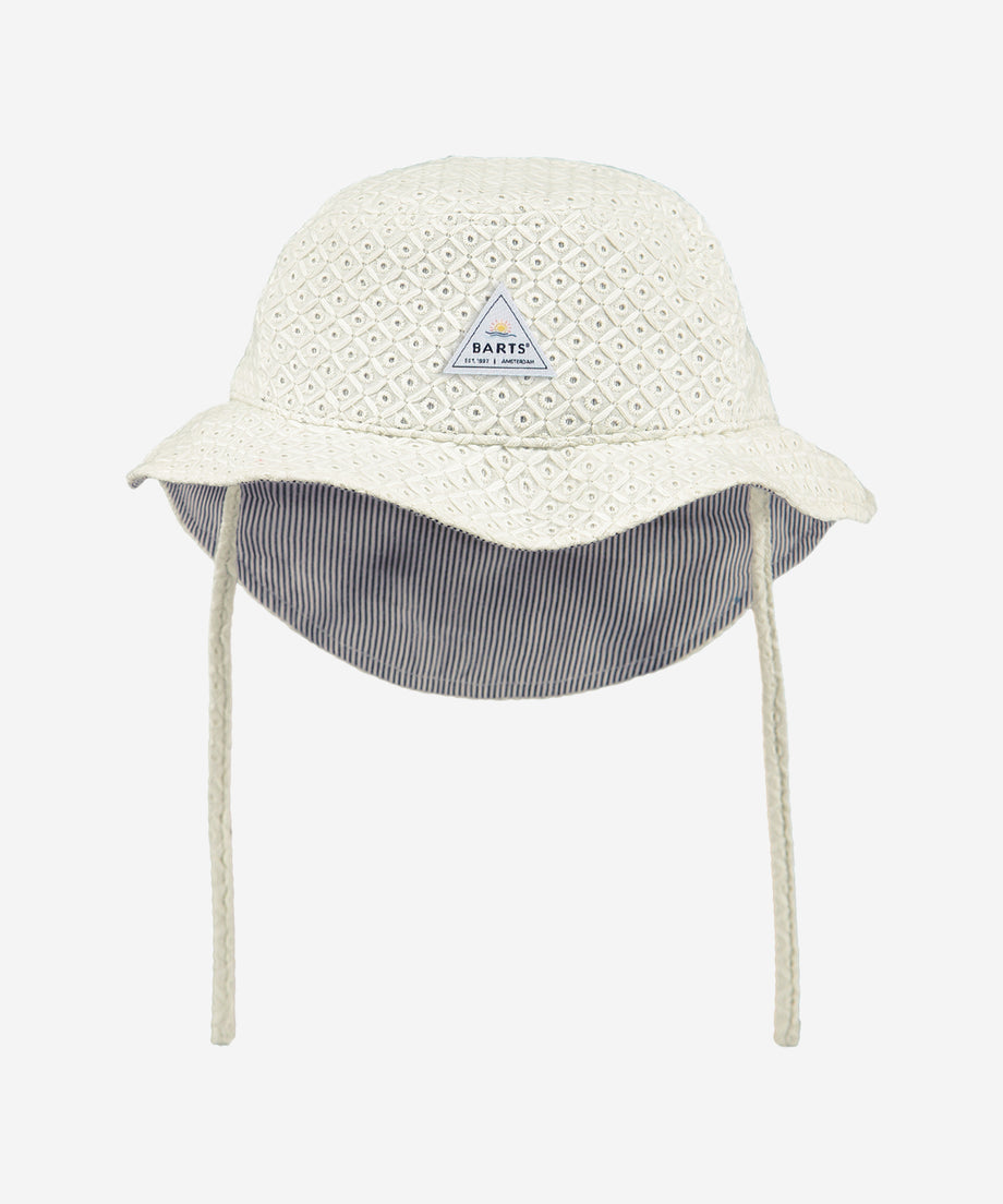 Lune Bucket Hat with Strings Lace White - 47 – Beetles & Bugs