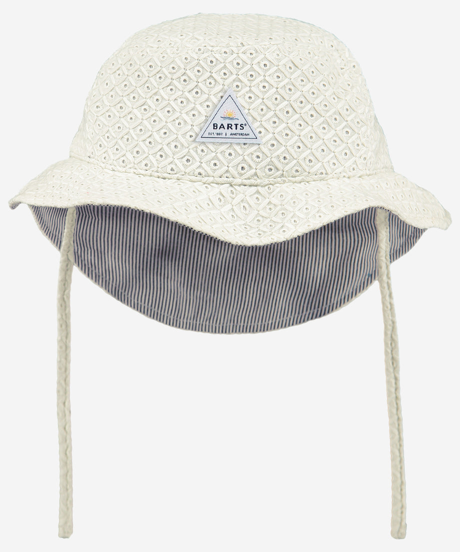 Lune Bucket Hat with Strings Lace White - 47 – Beetles & Bugs