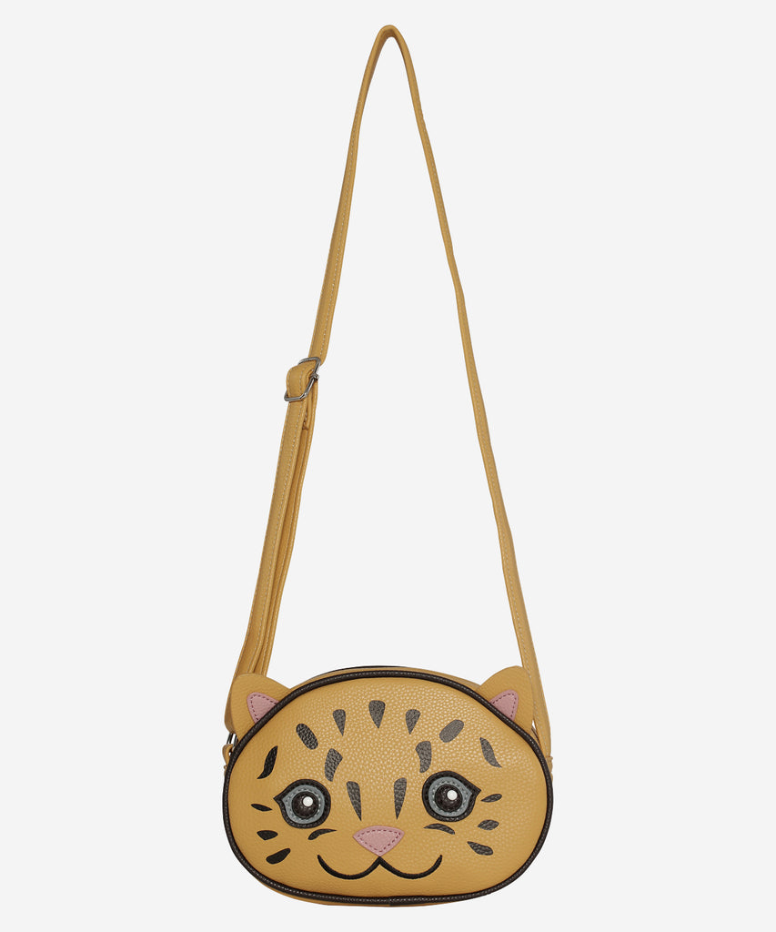 Details: Baby Leopard cross body bag with zipper closure and adjustable shoulder strap.   Color: Yellow  Composition:  100% Polyurethane 